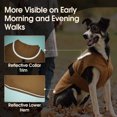 thumbnail image 5 of IDOMIK Warm Dog Coat, Canvas Dog Jacket, Reflective Fleece Pet Cold Weather Vest with Zipper Leash Hole, Brown, M, 5 of 8
