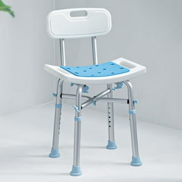 Shower Chair Bath Chair with Back Padded Armrests and Shower Grab Bar Height Adjustable with Reinforced Crossing Bar Supports up to 350 lbs White Walmart