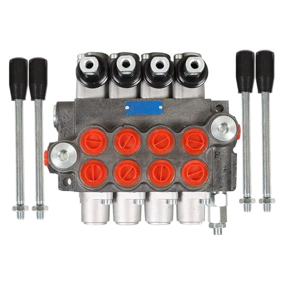 4 Spool 11GPM Hydraulic Directional Control , 3600PSI BSPP Ports Double Acting Hydraulic with Joystick