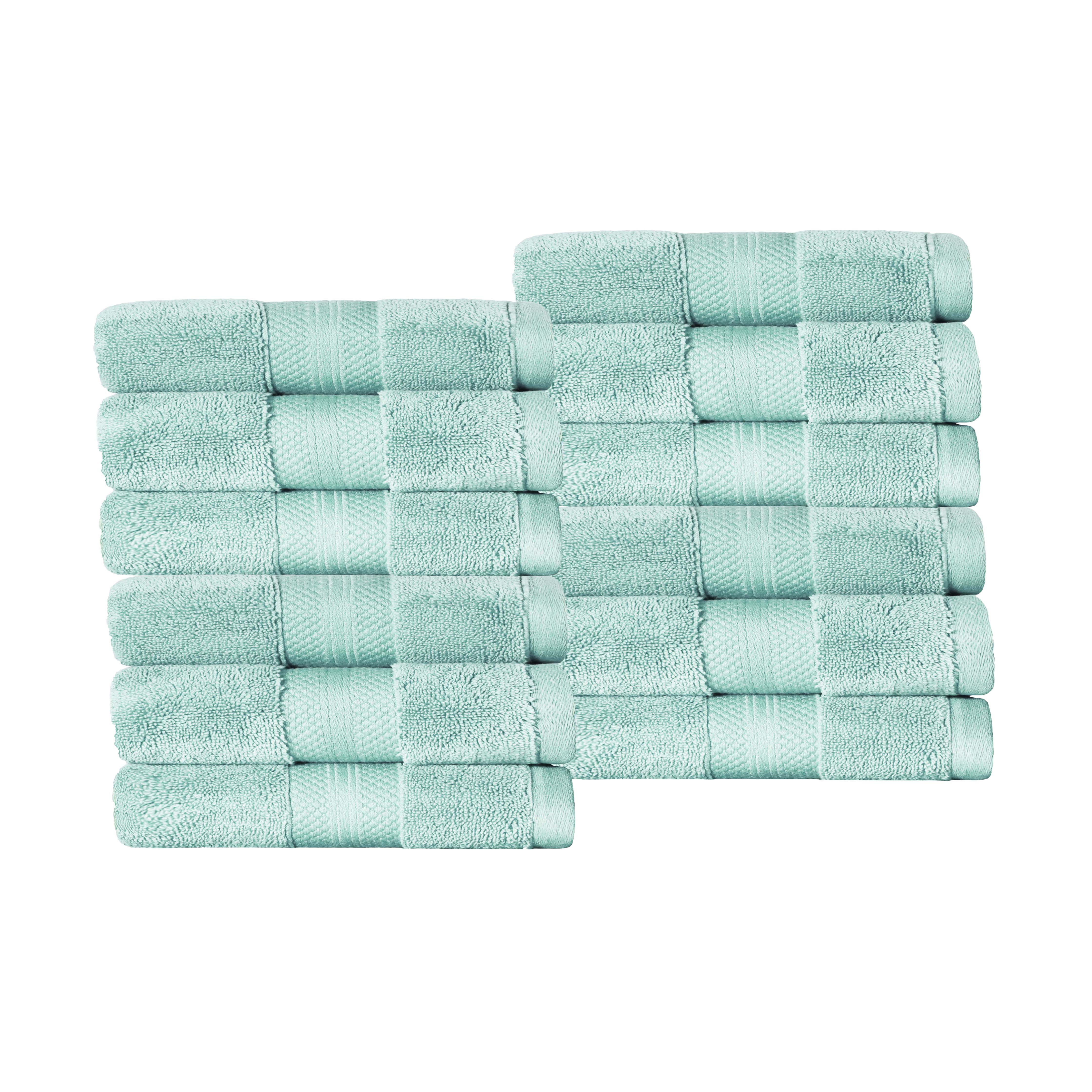 BNM Turkish Cotton Heavyweight Face Towel Set, Dusty Aqua
