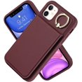 thumbnail image 2 of iPhone 11 Case with Card Holder for Women, iPhone 11 Phone Case Wallet with Credit with Ring Kickstand Shockproof Slim Stand Case for iPhone11 - Red Wine, 2 of 15