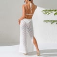 thumbnail image 6 of Tqcoqu Women's Swimsuit Crochet Swim Cover Up Summer Hollow Out Dress Beach Vacation Bathing Suit Cover Up Dress,White,Women's S-XL, 6 of 7