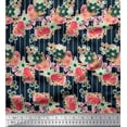 thumbnail image 1 of Soimoi Cotton Duck Fabric Stripe,Leaves & Floral Artistic Print Fabric by Yard 42 Inch Wide, 1 of 1