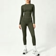 thumbnail image 2 of Workout Sets for Women Quick-Dry Long Sleeve Yoga Set 2 Piece Activewear for Gym, Workout and Running 01 L, 2 of 5