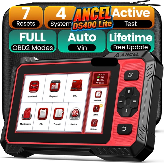 ANCEL DS400 Lite Car OBD2 Scanner Bidirectional Diagnostic Tool CANFD FCA with Oil/Brake/SAS/Throttle/BMS Reset, Lifetime Free Update, Online Customer Chat