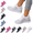 White, variant on EKVAHL Women's Mesh Rhinestone Breathable Wedge Sneakers Lightweight Casual Lace up Elastic Sock Sneakers Bling Sparkly Wedding Dressy Knitted Tennis Walking Shoes Dark Blue