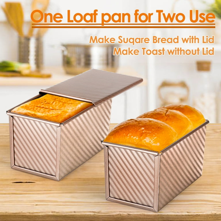 Gutsdoor Pullman Loaf Pan with Lid, Carbon Steel, 1lb Dough