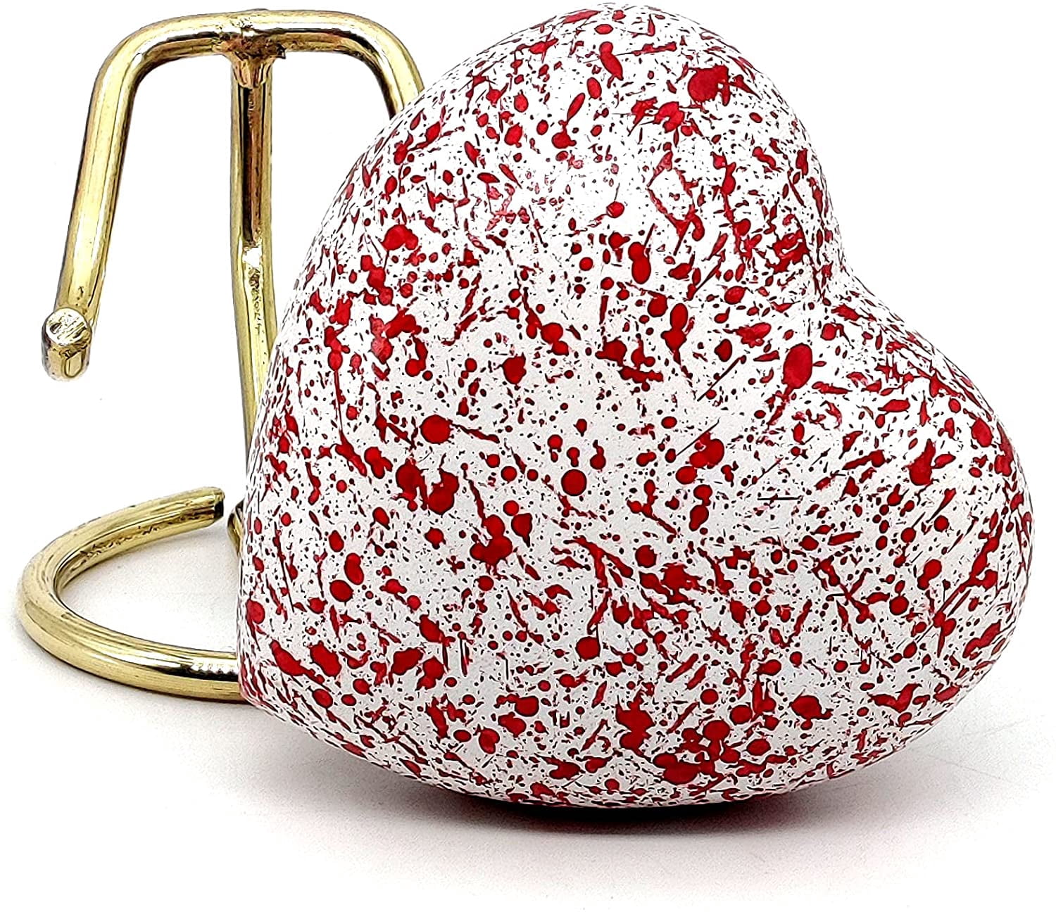 5MOONSUN5's Handcrafted Heart Urn Keepsake Cremation Urn for Human pet Ashes Golden Urn Heart Shaped - Perfect for Adults & Infants Honor Your Loved One. comes with brass Stand & Premium Box