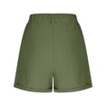 thumbnail image 6 of Running Shorts Womens with Pockets Casual Solid Color Pleated Hot Pants Lounge High Waist Athletic Hotpants Summer Yoga Gym Cotton Linen Shorts Elastic Waist Tracksuit Bottoms, 6 of 7