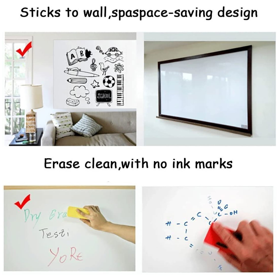 Self Adhesive White Board Paper, Easy Peel and Stick Dry Erase
