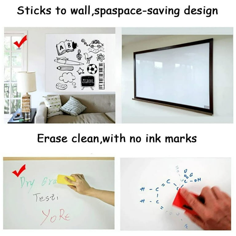  Dry Erase Whiteboard Sticker Wall Decal, Self-Adhesive White  Board Peel Stick Paper for School,Office,Home,Kids Drawing with 3 Water Pen  78.7x17.7 : Office Products