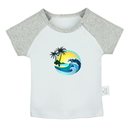 

Nature Beach Pattern T shirt For Baby Newborn Babies T-shirts Infant Tops 0-24M Kids Graphic Tees Clothing (Short Gray Raglan T-shirt 18-24 Months)