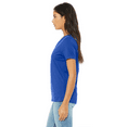 thumbnail image 3 of BELLA+CANVAS Women's Jersey T-Shirt, Short Sleeve V-Neck Relaxed Fit Cotton Tee, True Royal, Size M, 3 of 5