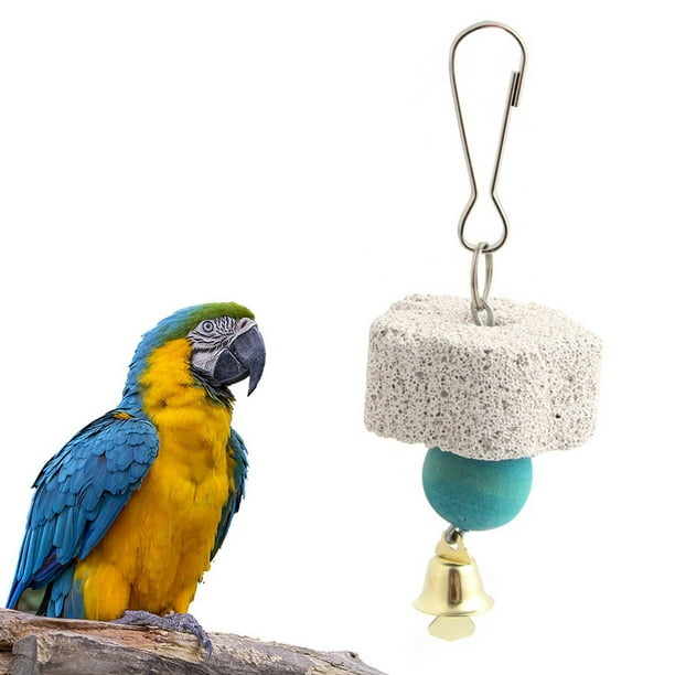 Koszal Birds Parrot Parakeet Grinding Mineral Bell Stone Molar Cage Hanging Chewing Toy Other