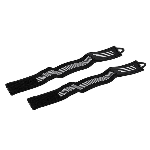 1 par de clips reflectantes para tobillos y piernas de pantalones de bicicleta para correr, Negro