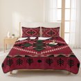 thumbnail image 3 of Quilts Twin Size Bedding Set, Red Western Lightweight Quilted Comforter, Southwestern Geometric Ethnic Art Soft Reversible Bedspread Coverlet with Pillow Covers for All Season, 68" x 86", 3 of 9