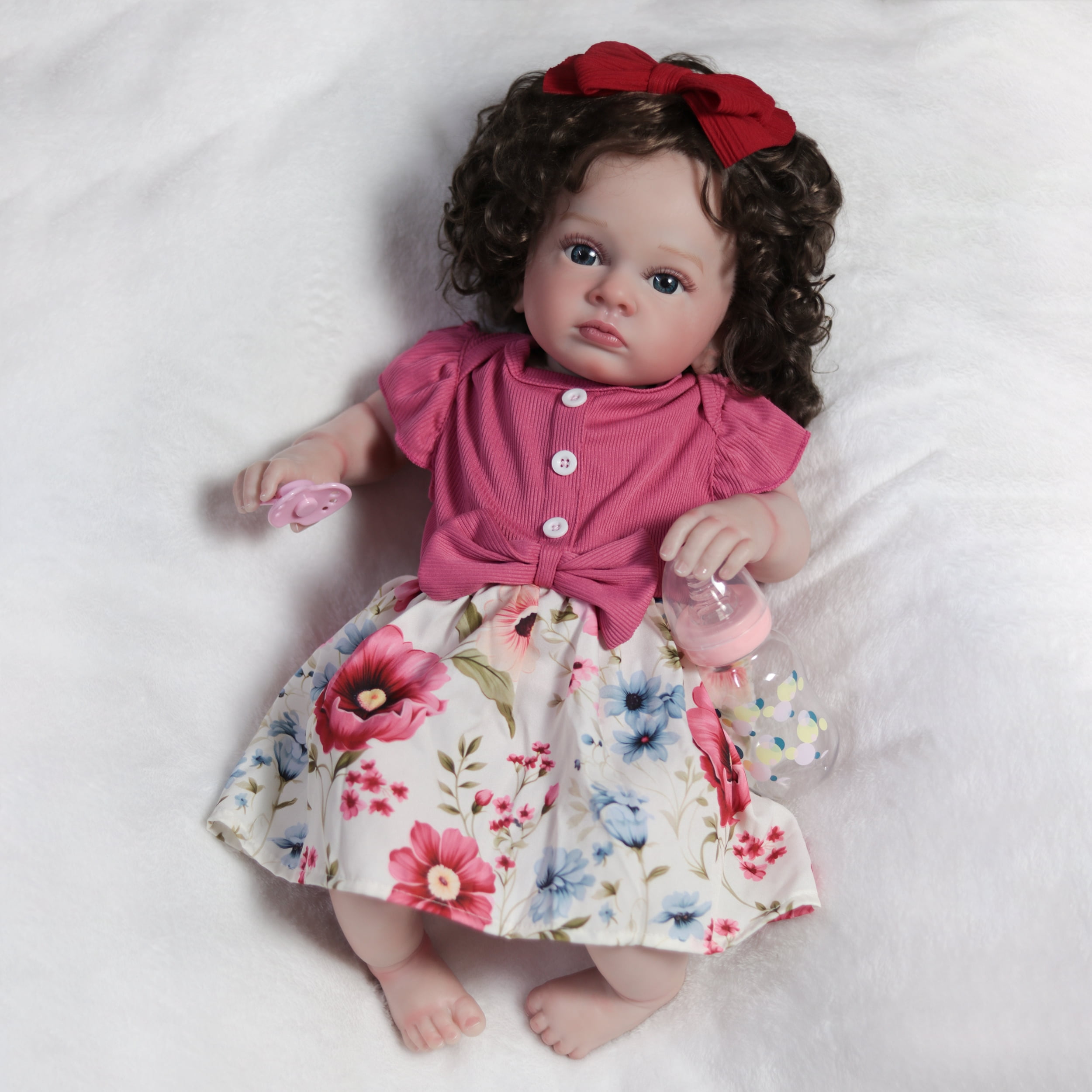 Reborn Baby Doll Vinyl Silicone Realistic Newborn Toddler Girl Doll Handmade Gifts