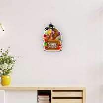 HengDidi Thanksgiving Door Wreath with Autumn Turkey Design - Fall Porch Decor for Indoor Seasonal Home Decoration