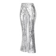 thumbnail image 3 of WILLBEST Pantalones Casuales de Mujer, de Cintura Alta, Acampanados, con Lentejuelas, Cómodos, Elásticos, de Largo Completo para Uso Diario y Actividades. Extra Grande, 3 of 5