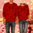 thumbnail image 2 of Erwazi Valentine's Day Sweatshirt Matching Style for Couples Print Long Sleeve Crewneck Pullover Tops, 2 of 9