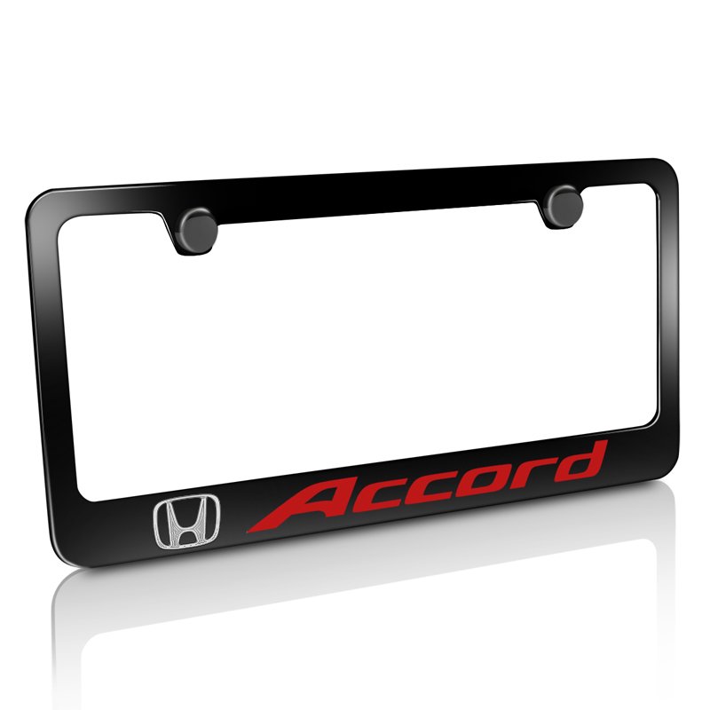 Honda Accord in Red Black Metal License Plate Frame