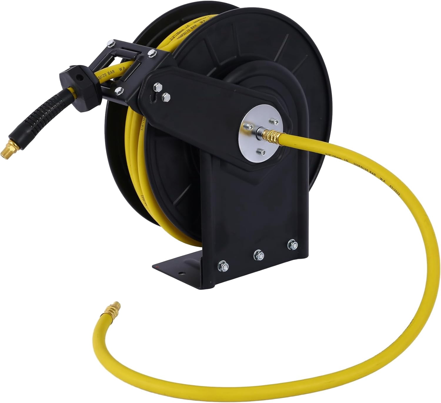 3/8" Inch x 50' Feet Retractable Air Hose Reel, Air Compressor Hose Reel, Air Tool Hose Reels, Pneumatic Hose Reel Max 300 PSI