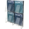 deflecto Multi-Pocket Wall-Mount Literature Systems, 18 3/8w x 23 3/4h,Clear/Black