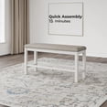 thumbnail image 4 of Signature Design by Ashley Robbinsdale 49" Counter Height Dining Bench, Antique White, 4 of 5