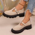 thumbnail image 5 of Willtoo Platform Shoes for Women Round Toe Buckle Strap Casual Shoes Chunky Non Slip Retro Lug Sole Flats Shoes, 5 of 6