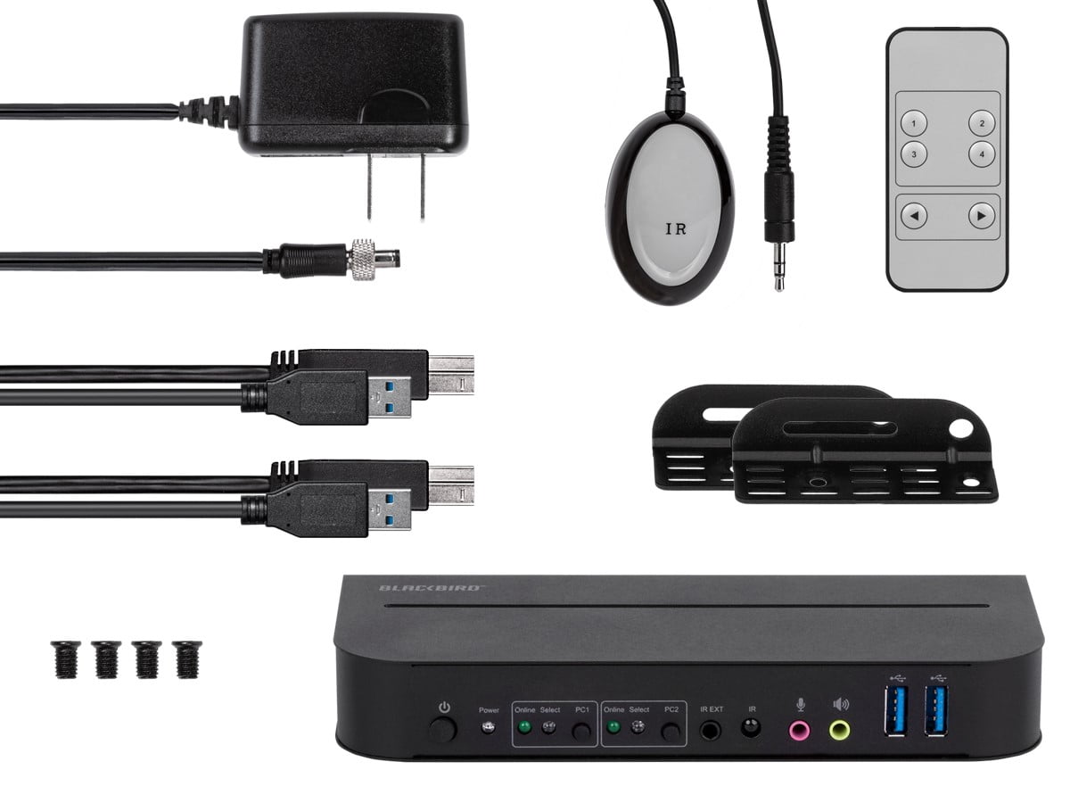 Monoprice Blackbird 4K HDMI 2.0 and USB 3.0 2x1 KVM Switch