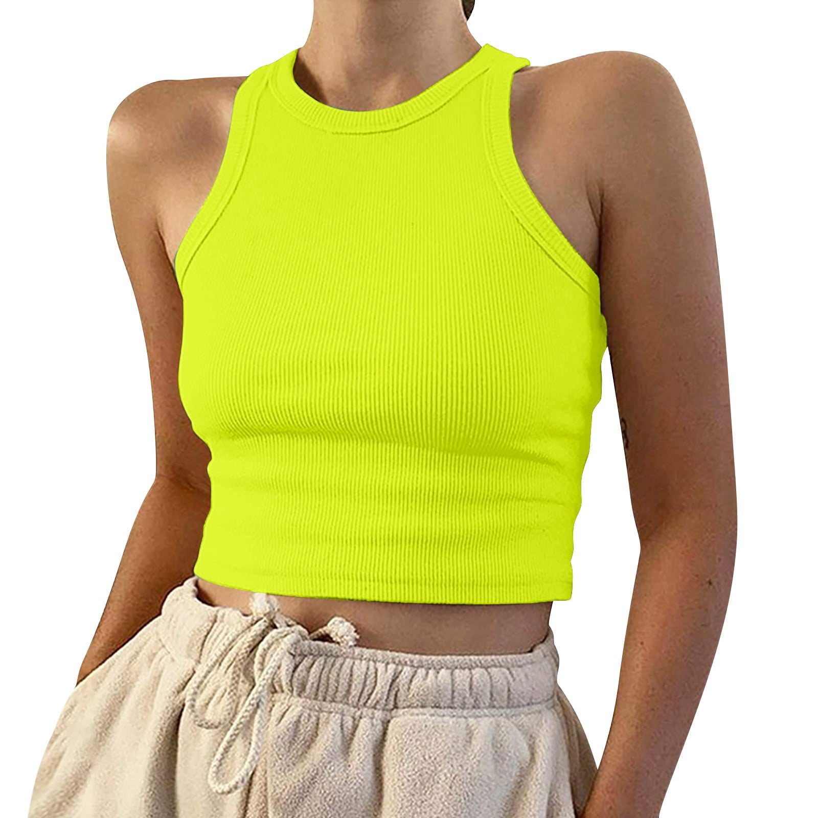 Women's Casual Sleeveless Tank Top - Round Neck, Funny Colorful Patterns, Summer Blouse (White, Small)