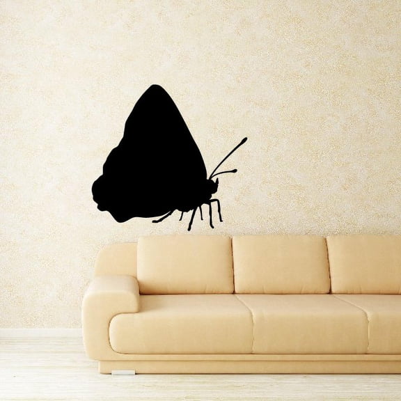 Front Facing Grounded Butterfly Silhoutte Decal - 36 Inches