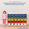 thumbnail image 4 of ECR4Kids 30 Cubby Mobile Tray Cabinet and 30 Scoop Front Bins, 5x6, Classroom Furniture, Natural, 4 of 9