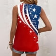 thumbnail image 5 of Womens 250 Anniversary Shirts Usa Flag Print Sleeveless Square Neck Celebration Vest Plus Size Regular Fit Summer Casual Wear T-Shirts,XXL,#01 Red, 5 of 5