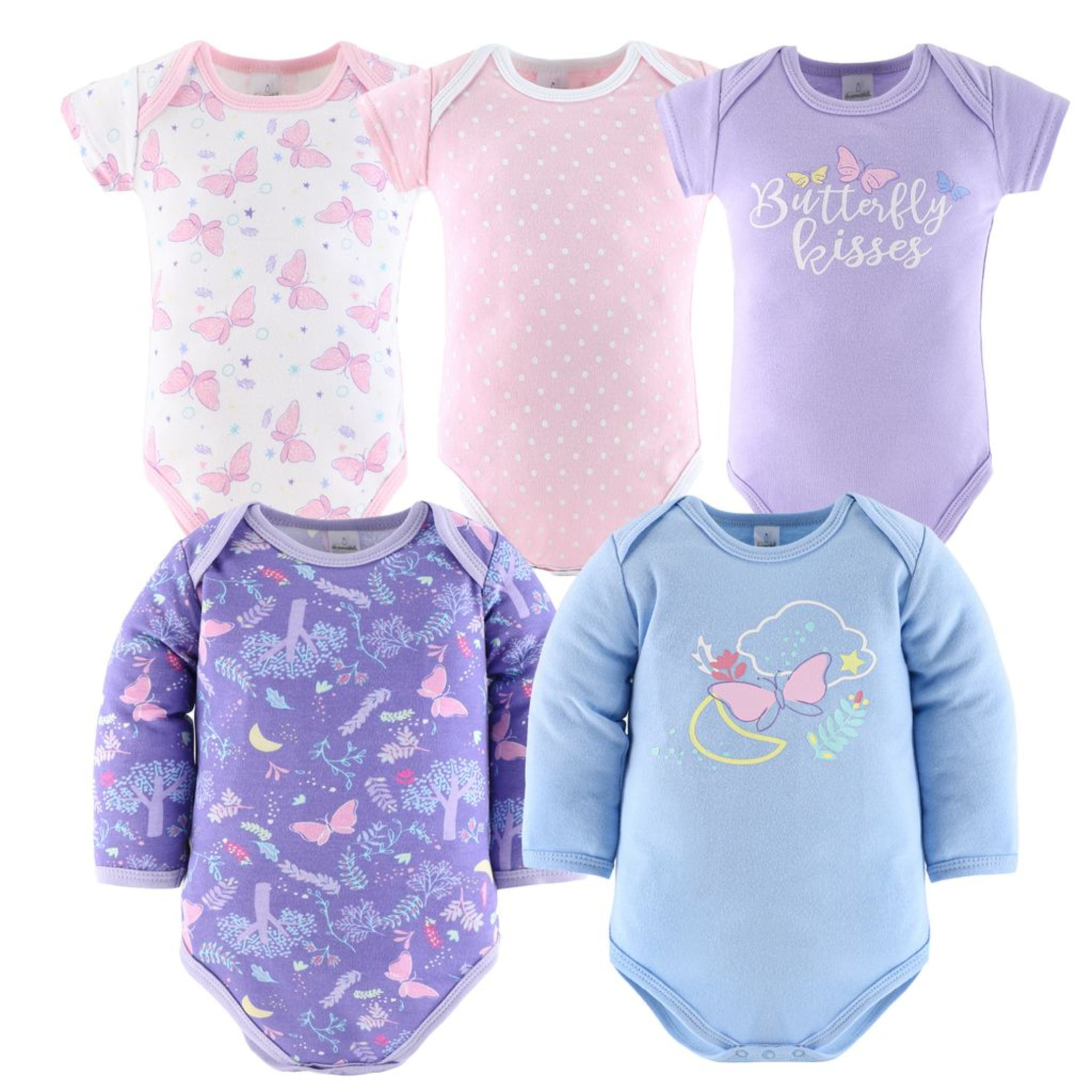 The Peanutshell Newborn Layette Gift Set for Girls, Purple Pink Butterfly, 30 Essential Pieces, 0-3 Months
