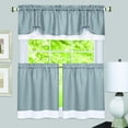 thumbnail image 3 of Collections Etc Darcy Two-Tone Rod Pocket Window Curtain Valance with Pick-Up Accents, Home Décor for Any Room, Grey, 3 of 3