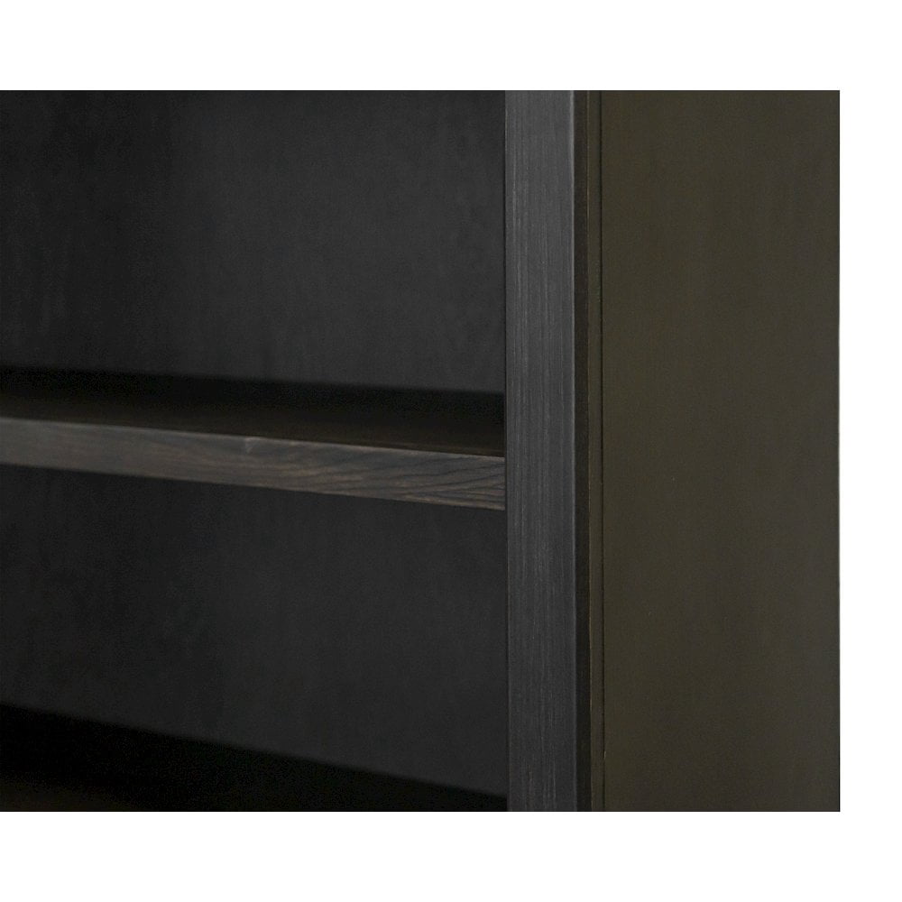 Traditional Wood Bookcase With Doors Office Shelving Storage Cabinet Dark Brown