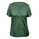 thumbnail image 5 of Gibobby Playera de Manga Corta con Cuello Redondo Blusa informal manga corta con cuello redondo y botones color liso para mujer(Verde,G), 5 of 5