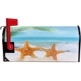 thumbnail image 2 of Beach Sea Starfishs Mailbox Cover Tropical Palm Leaves Mailbox Covers Magnetic Large Size 25.5" X 21" Mailbox Wraps Post Letter Box Cover Garden Decorations, 2 of 6