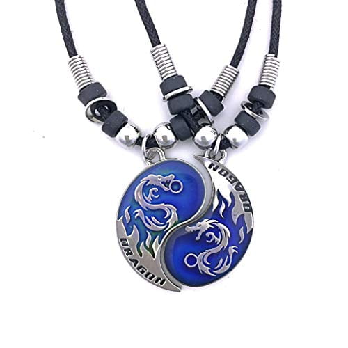 Tapp Collections Dragon Yin Yang 2 Pewter Pendant Necklaces Set