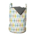 thumbnail image 1 of Cartoon Laundry Bag, Funny Rabbits in Human Anatomy Bunny Animals of Forest Themed Repetition, Hamper Basket with Handles Drawstring Closure for Laundromats, 13" x 19", Multicolor, by Ambesonne, 1 of 4