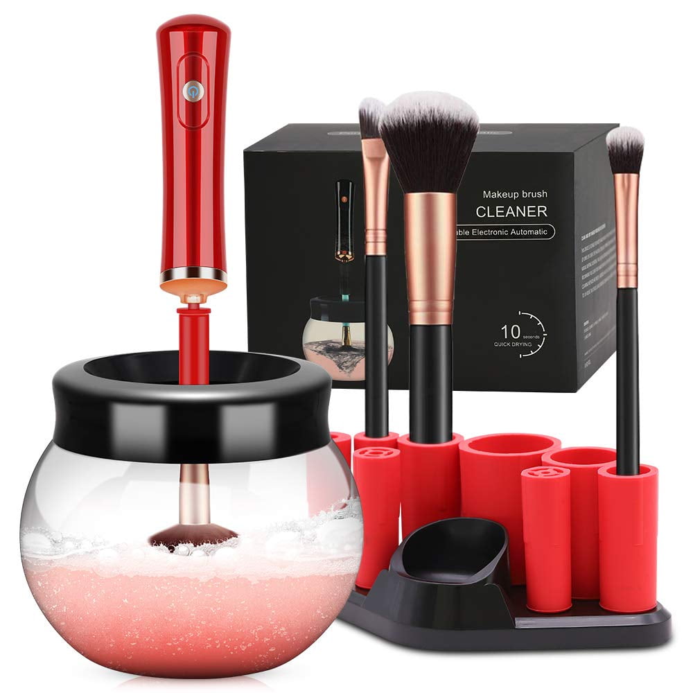 Makeup Brush Cleaner Dryer, Makeup Brush Cleaner Machine with 8 Rubber