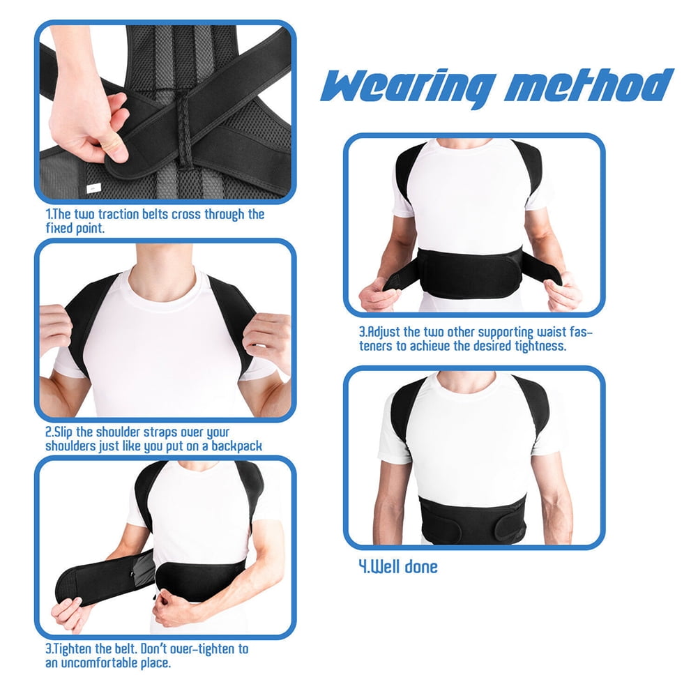 Visland For Men Women Adjustable Unisex Low Back Support Posture Corrector Lumbar Support Brace Belt Strap Corset