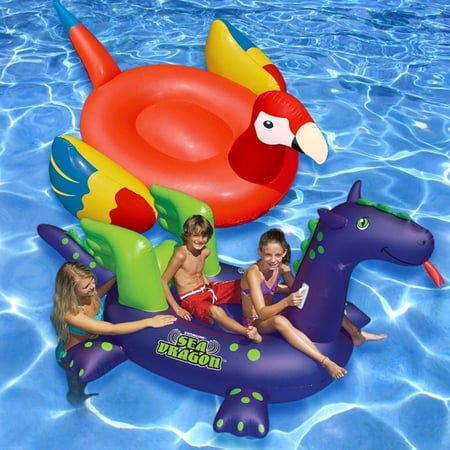 Floating Dragon - Swimline Ride-On Floats, Parrot and Sea Dragon