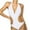 White, variant on Elainilye Fashion One Piece Bathing Suit for Women Casual Deep V Bandage Solid Color Halter Neck Sexy Swimsuit,Green