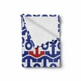 thumbnail image 2 of Nautical Soft Flannel Fleece Throw Blanket, Marine Anchors Motif Ship Journey Sea Ocean Adventure Graphic, Cozy Plush for Indoor and Outdoor Use, 50" x 70", Navy Blue Red, by Ambesonne, 2 of 6