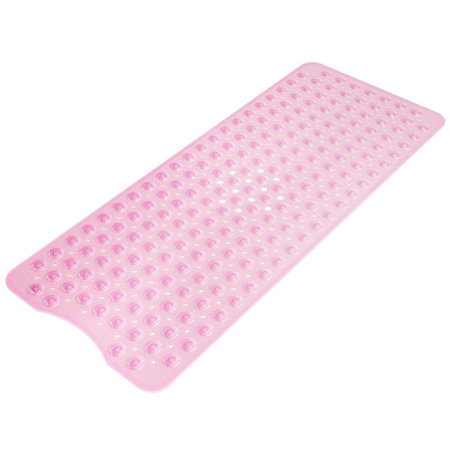 Alfombrilla de ducha AmazerBath, antideslizante, 101,6 x 40,64 cm, para bañera, color rosa transparente