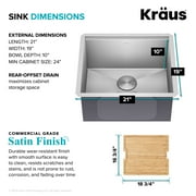 KRAUS Kore 21 Undermount Workstation 16 Gauge Single Bowl Stainless Steel Kitchen Sink with Accessories