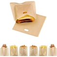 thumbnail image 1 of 10pcs Reusable Non-stick Sandwich Toaster Bags Washable Heat Resistant Sandwich Bag Pockets, 1 of 5
