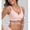 thumbnail image 2 of QYLUX Womens Seamless Bra No Underwire Comfortable Wireless Bralettes Push Up V Neck Bras Full Coverage Everyday Basic Bra, 2 of 11